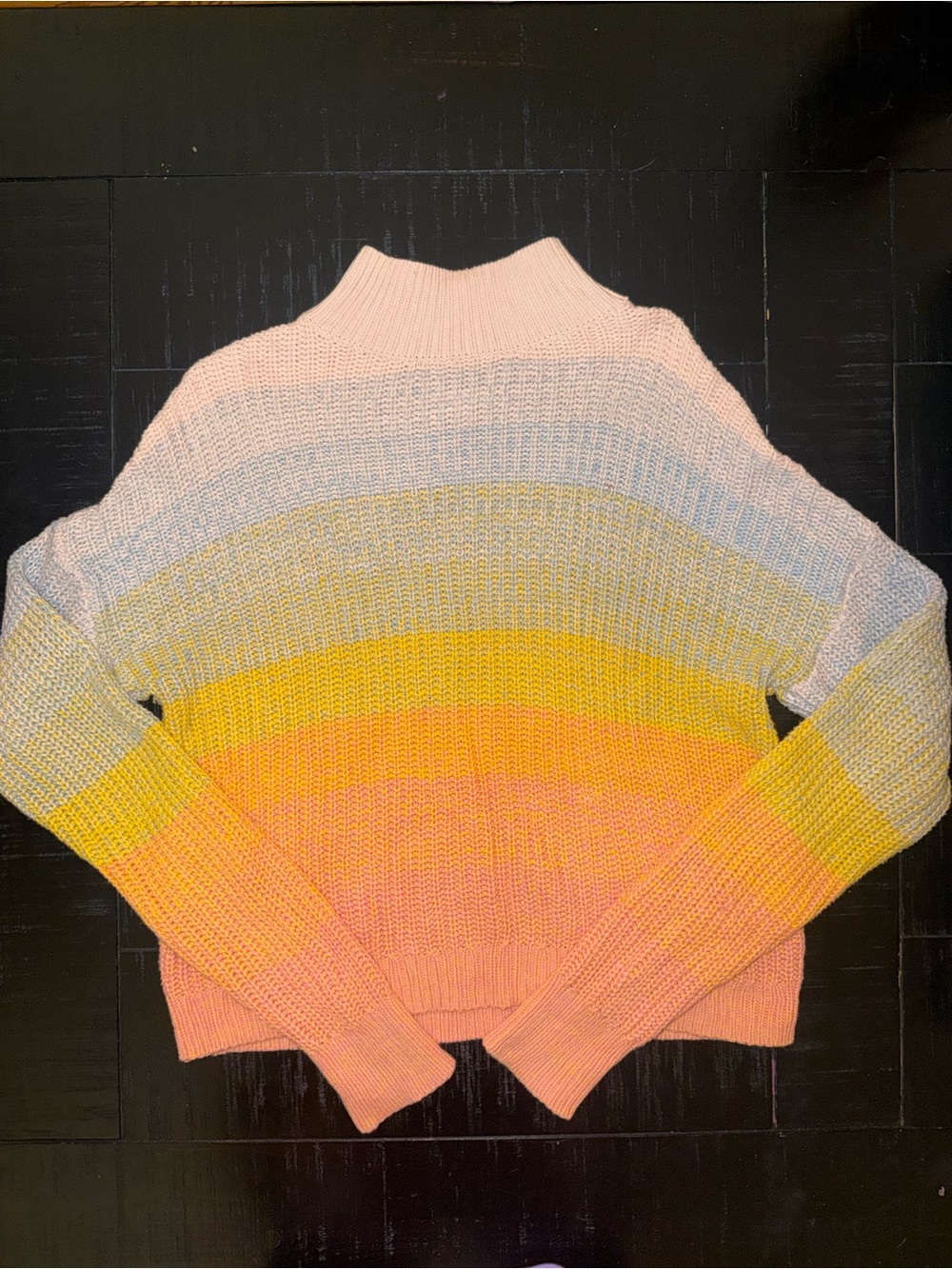 LC Lauren Conrad ombré Pastel Striped Turtleneck Sweater size S